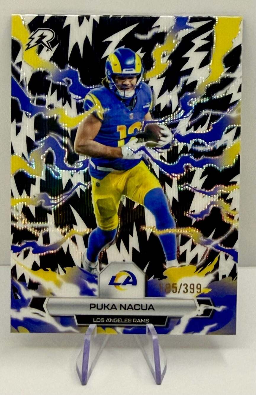 Puka Nacua 2025 Topps Resurgence Football Los Angeles Rams Black Surge #’d /399